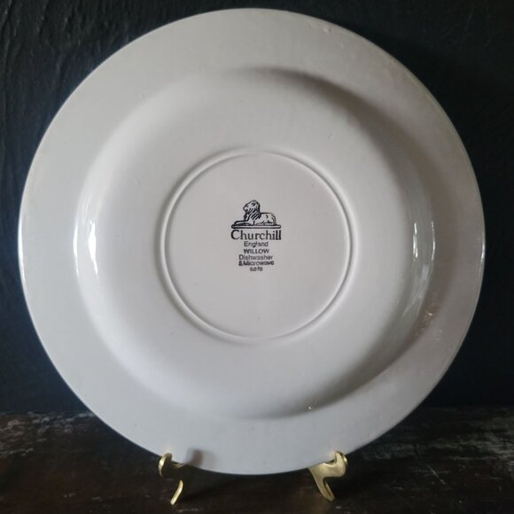 Churchill England Willow Dinner Plate, Blue Willow, Grandmillennial Chinoiserie - Picture 2 of 3